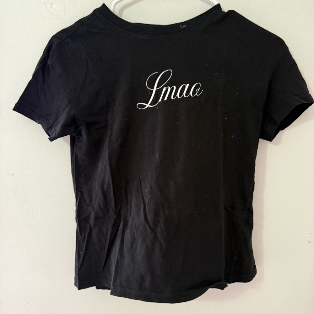 Bershka Black Short Sleeve Tee Top